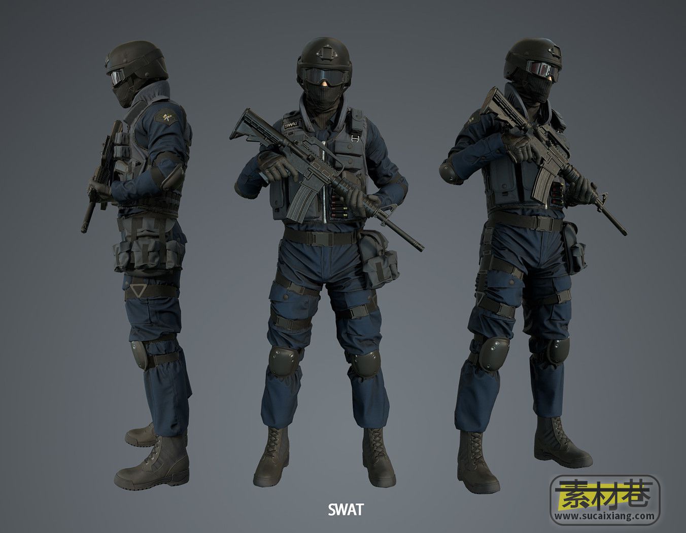 游戏反恐部队角色模型资源包CubeBrush