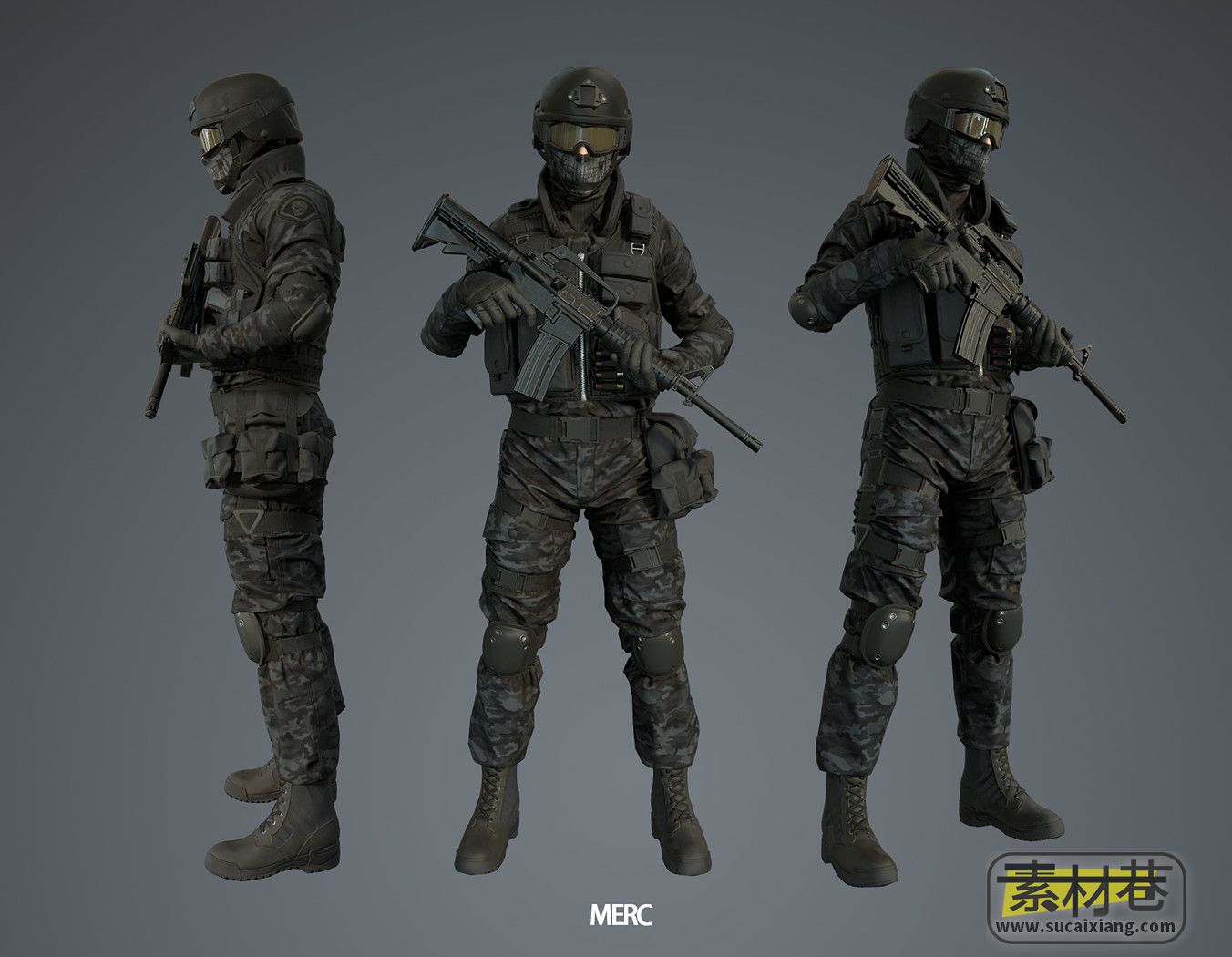 游戏反恐部队角色模型资源包CubeBrush