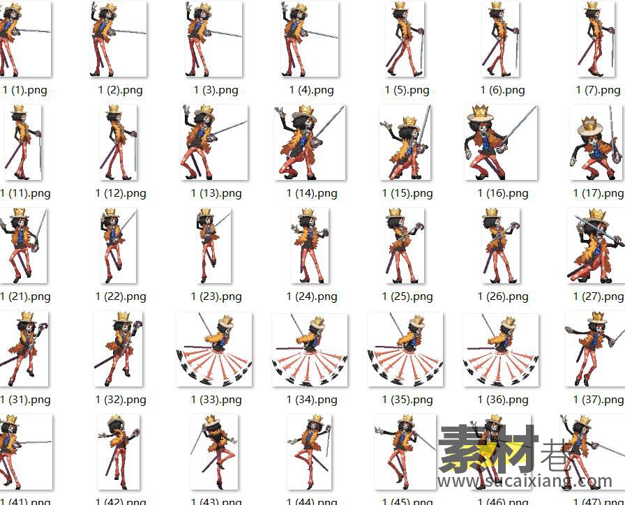 草帽团七成员游戏人物角色动画序列帧素材