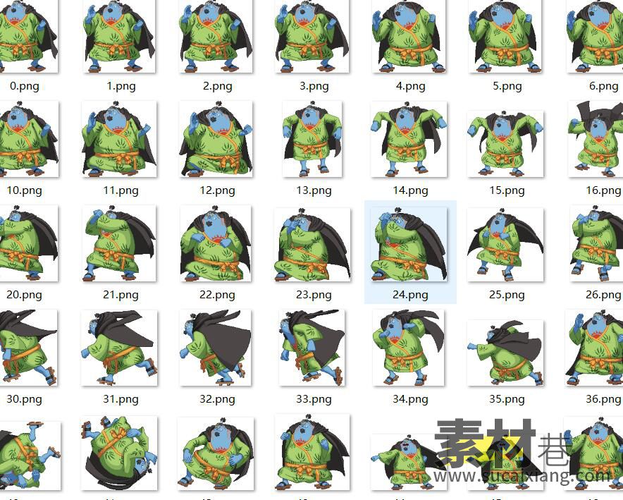 草帽团七成员游戏人物角色动画序列帧素材