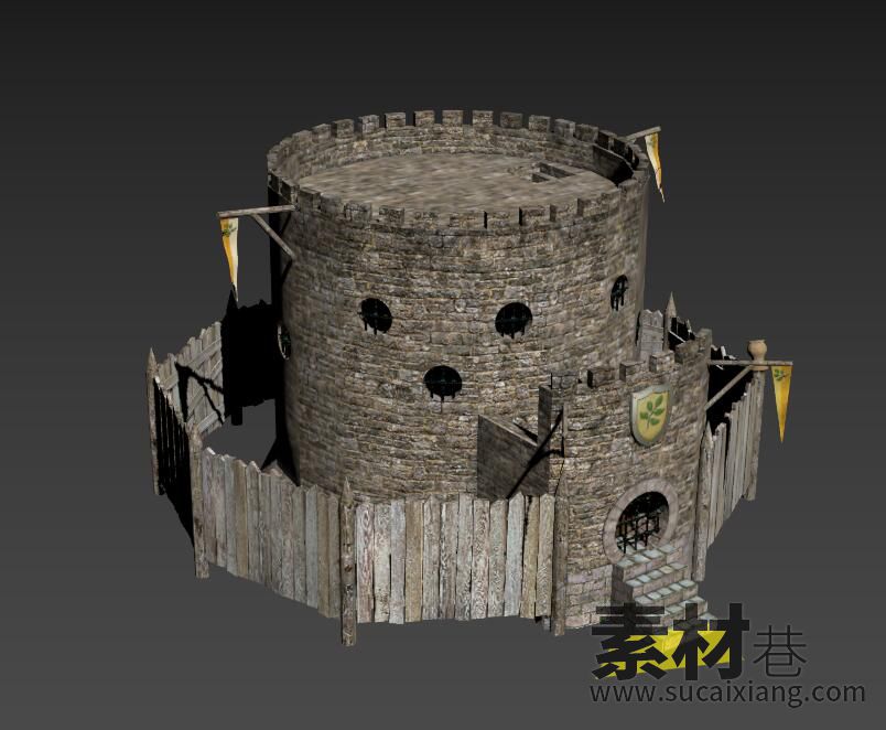 一座欧洲古代防御堡垒模型