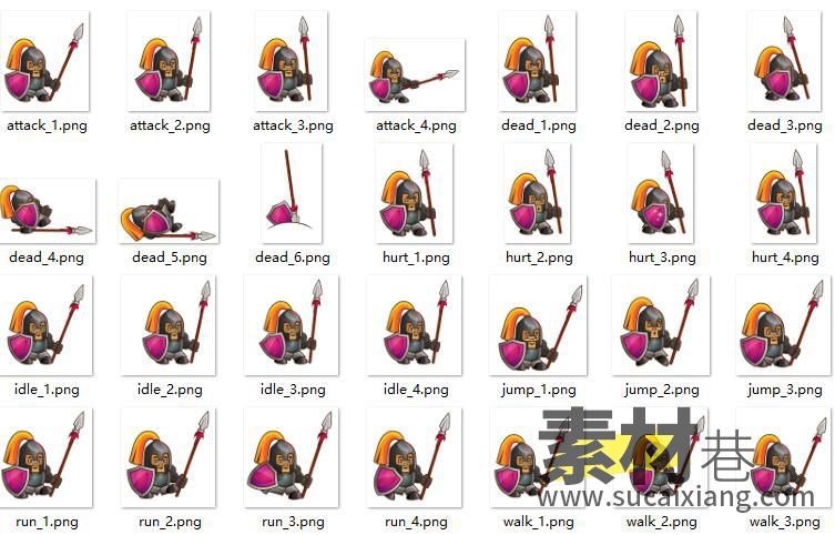 2D游戏横版中世纪士兵动画素材2D Game Knight Character Sprite