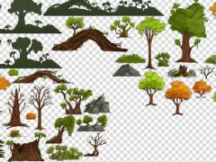 ​2D横版游戏中常用的树木素材