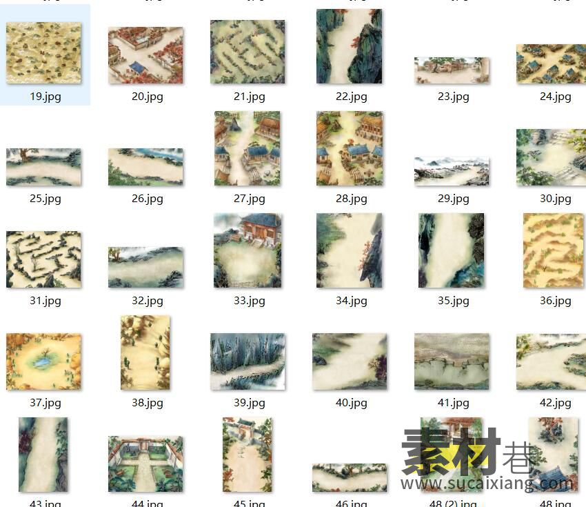 2.5D中国古典水墨风格游戏地图场景素材