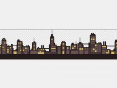 2D横版简约风格跑酷类游戏城市远景素材