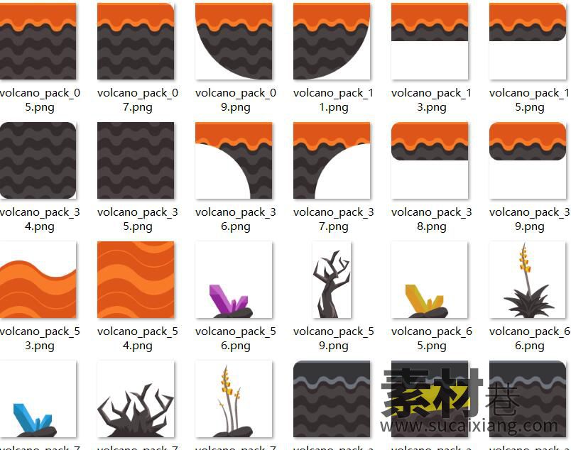 2D横版火山场景地图拼块素材2D Platformer Volcano Pack 1.1
