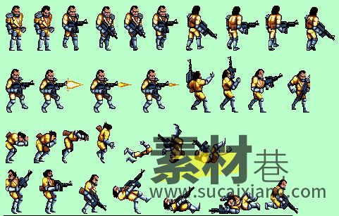 复古横版街机格斗双截龙人物角色动作游戏素材