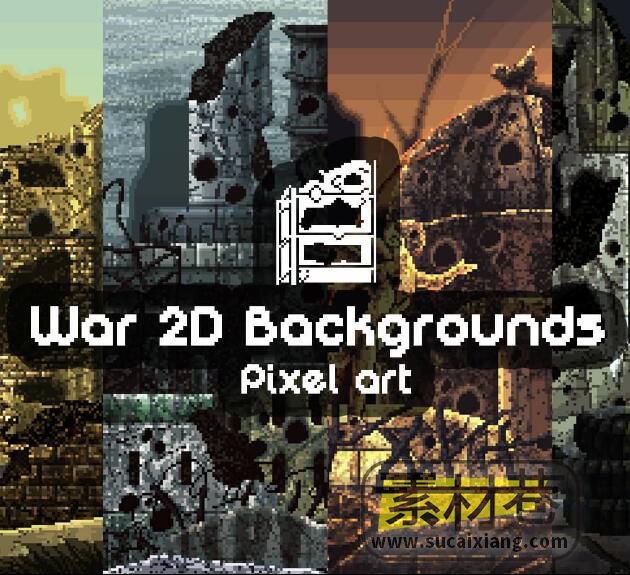 2D像素艺术风格战争城堡视差背景游戏素材WAR PIXEL ART 2D BACKGROUNDS