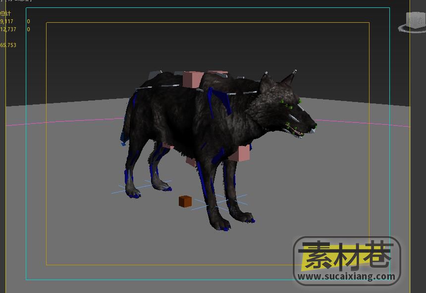 游戏野狼3D模型(带骨骼绑定)