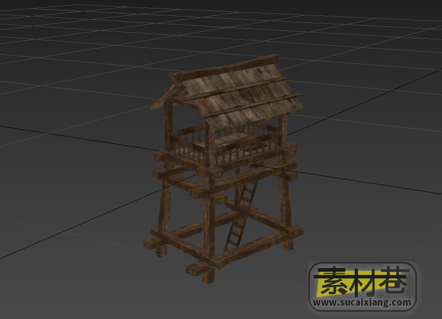 游戏古代军营哨岗3D模型