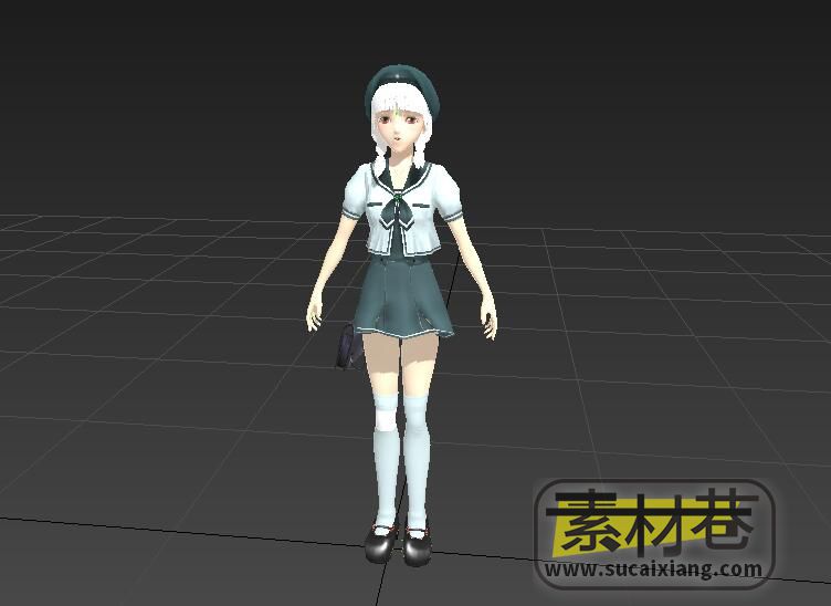游戏现代女孩人物3D模型