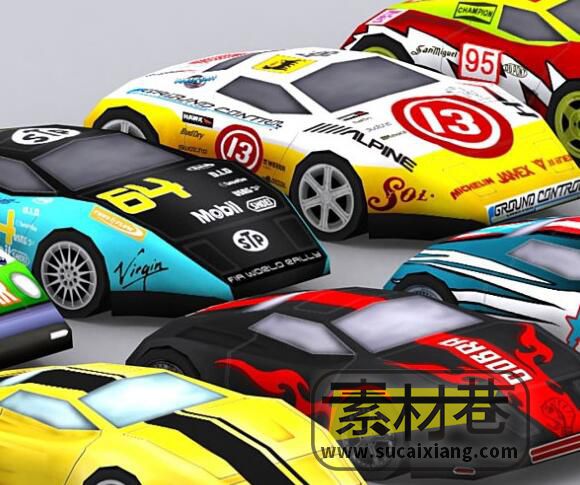 游戏卡通超跑赛车3D模型集合Road rush speedracers