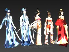 剑网3游戏古装美女模型