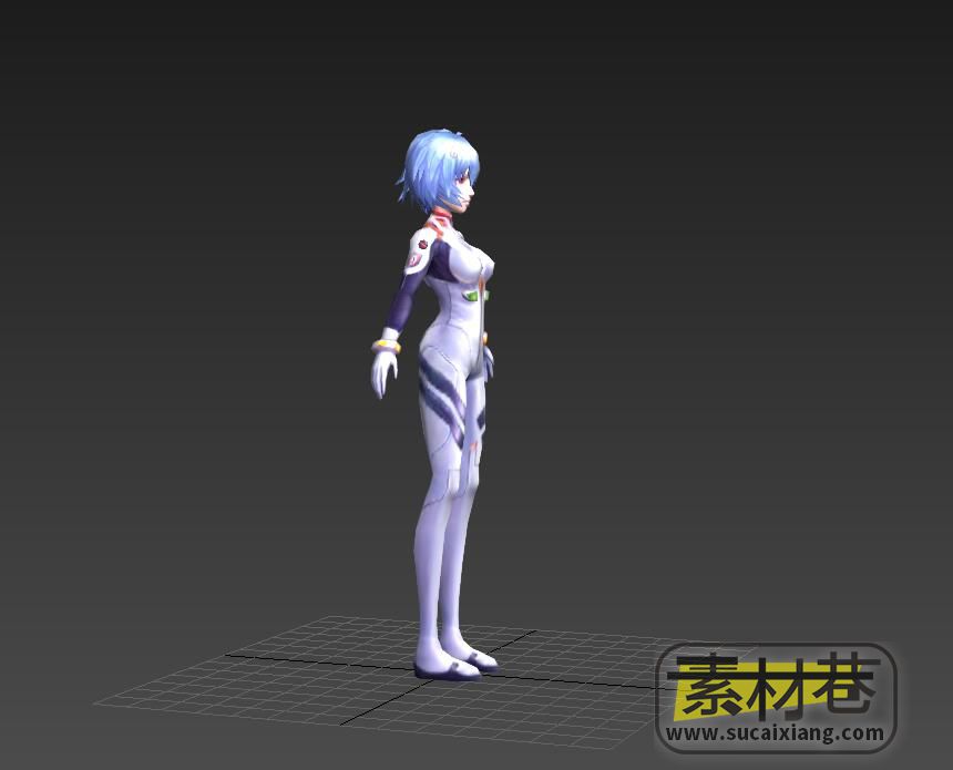 一个科幻短发女孩游戏人物3D模型