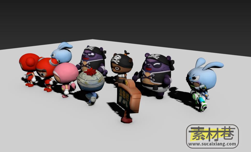 泡泡战士游戏人物角色3D模型集合