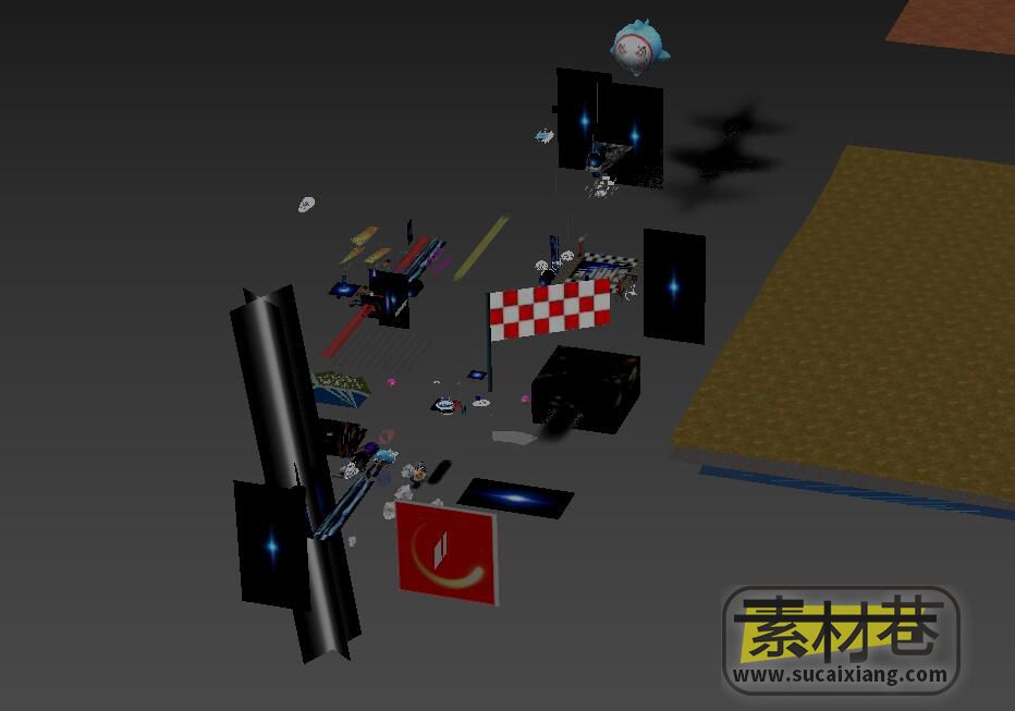 天天飞车游戏各种车辆飞机赛道场景3D模型集合