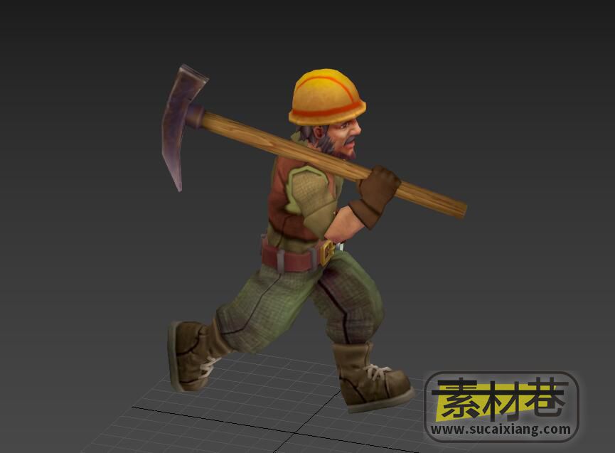 ​游戏采石场工人动作3D模型