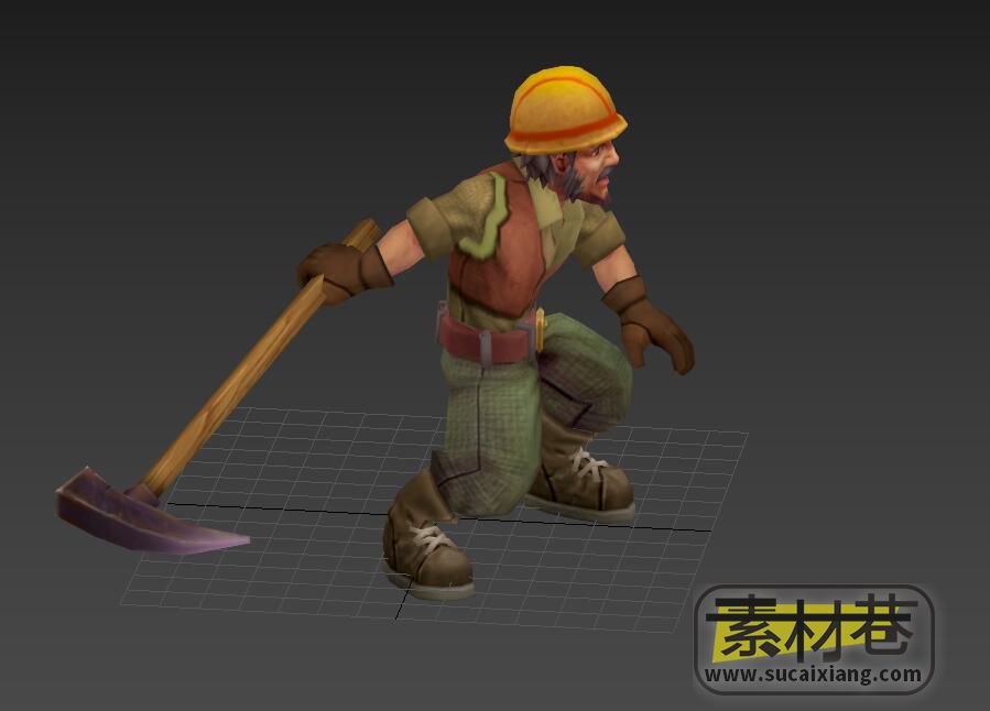 ​游戏采石场工人动作3D模型
