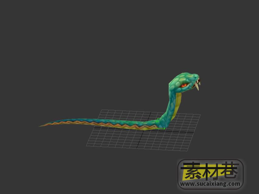 Q版游戏蛇动作3D模型
