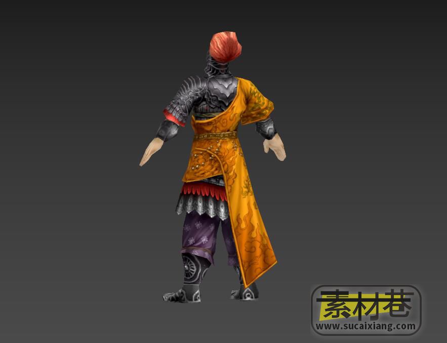 三国类游戏黄盖老将军角色3D模型