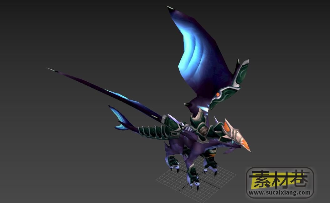 游戏带翅膀的魔兽龙3D模型