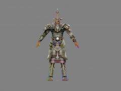 三国游戏武将夏侯敦3D模型（带骨骼绑定）