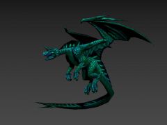 游戏带翅膀类似飞龙的怪物3D模型