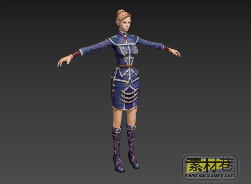 游戏女守卫3D模型