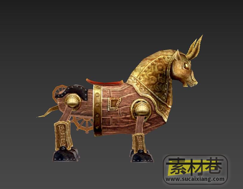 游戏木牛流马坐骑3D模型
