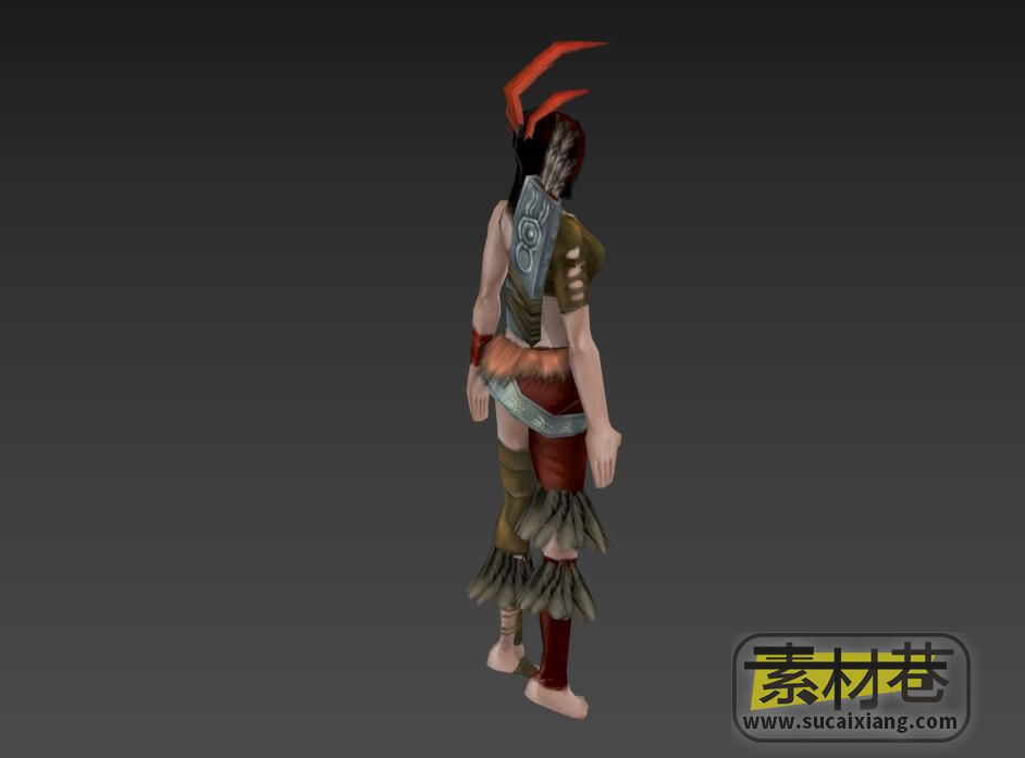 游戏土著蛮族女将3D模型