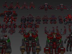 科幻游戏星际来袭钢铁机甲战舰3D模型集合