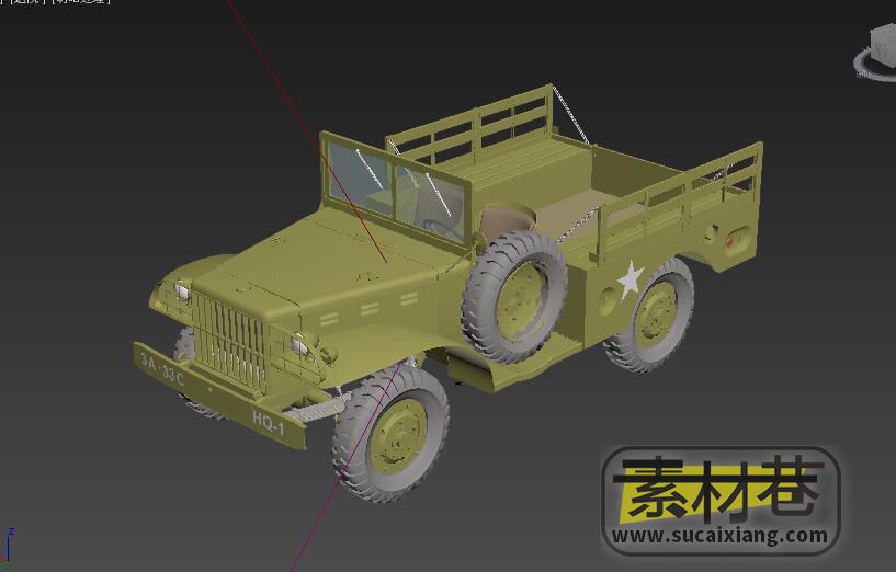 游戏军用卡车3D模型