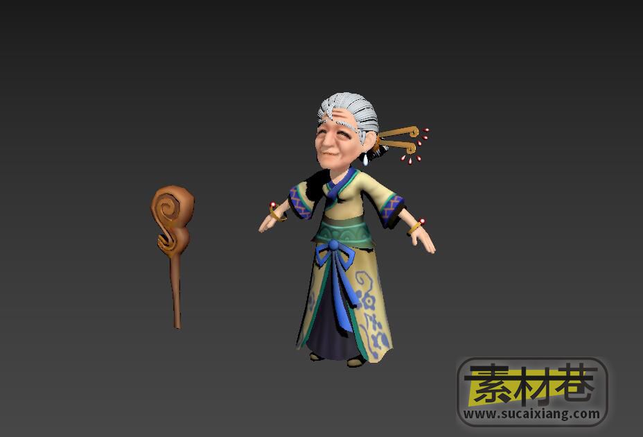 游戏古代老妇3D模型