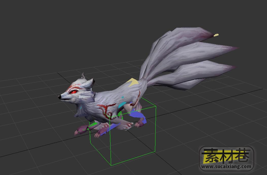 游戏九尾狐3D动作模型（带骨骼绑定）