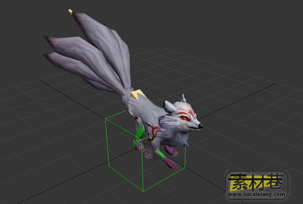 游戏九尾狐3D动作模型（带骨骼绑定）