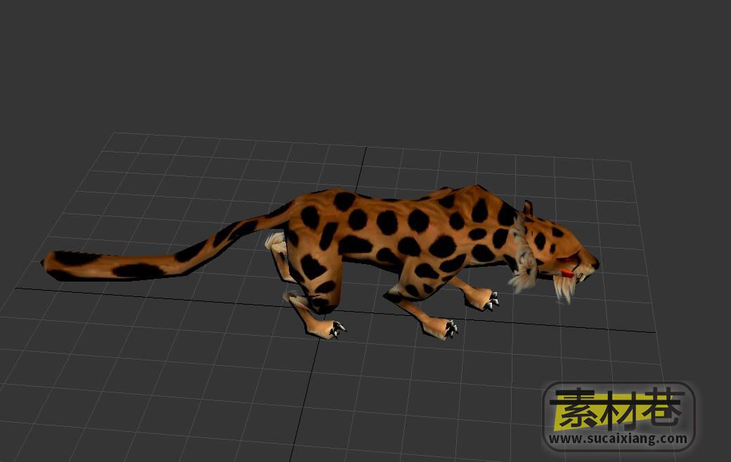 游戏花斑豹3D动作模型