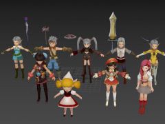 9个龙之谷游戏人物角色3D模型