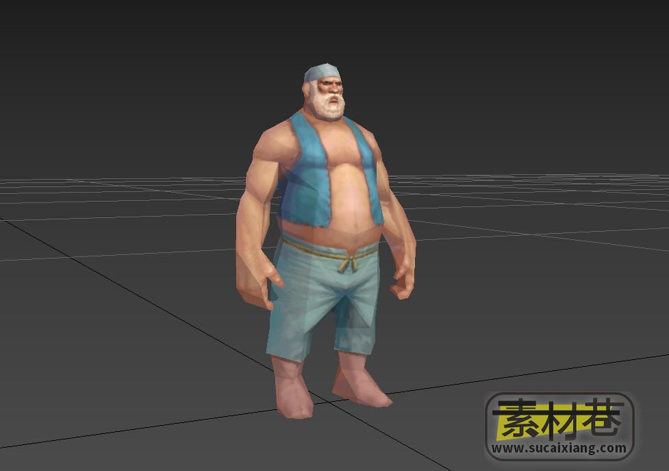 游戏胖子船员水手3D模型