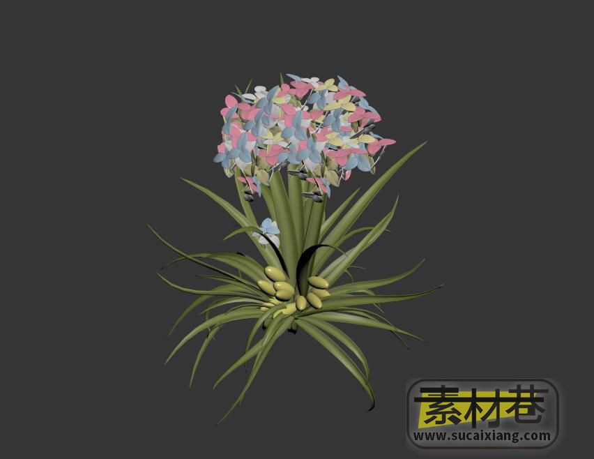 游戏小草植物3D模型