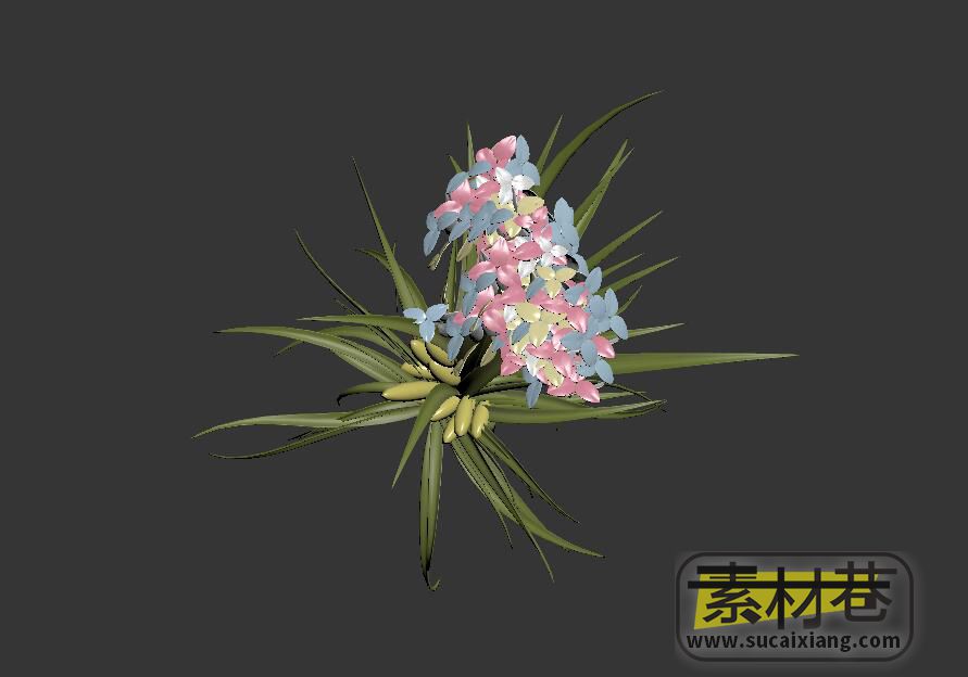 游戏小草植物3D模型
