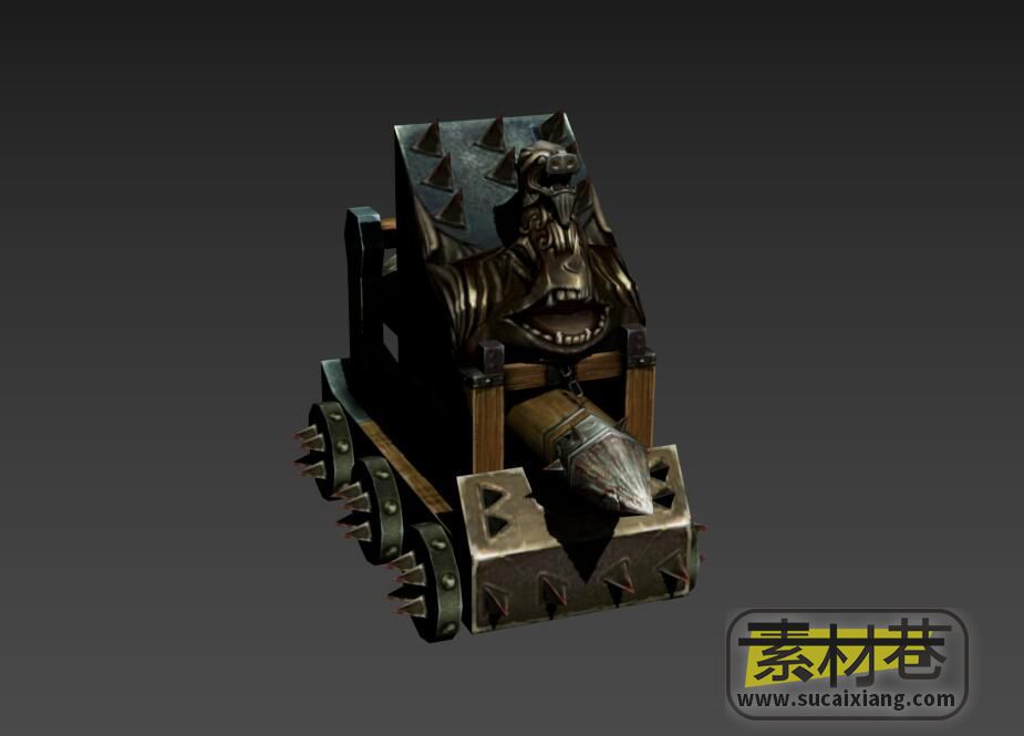游戏古代攻城冲车3D模型