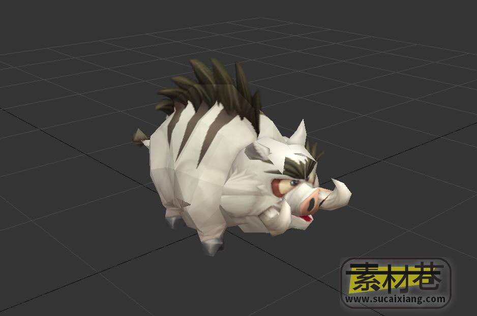 Q版游戏野猪3D动作模型