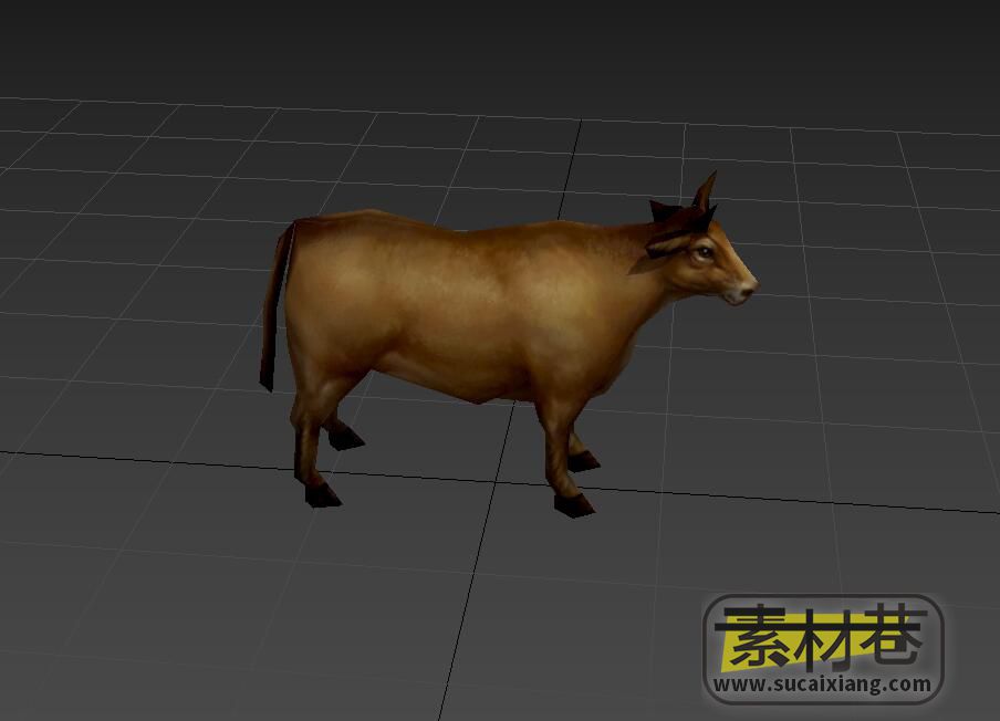 游戏牲畜老黄牛3D模型