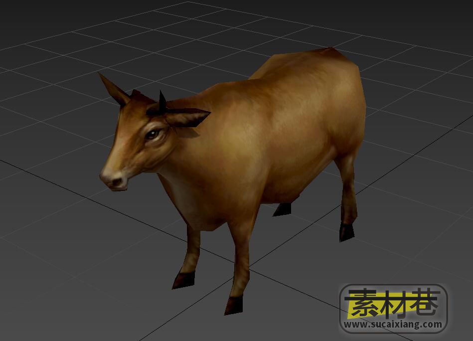 游戏牲畜老黄牛3D模型