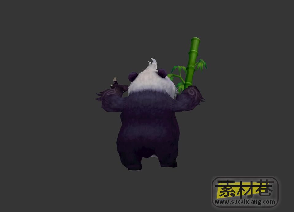 Q版游戏可爱小熊猫3D动作模型