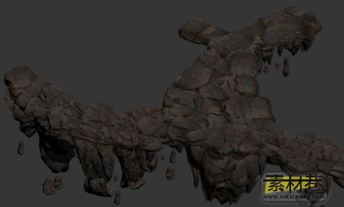 游戏洞穴石路场景3D模型