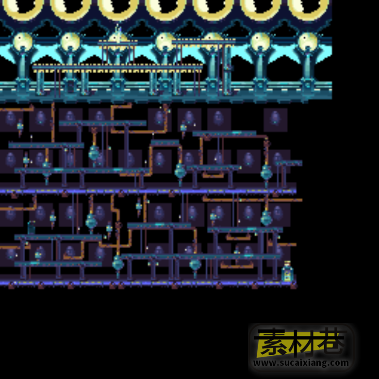 2D韩国横版像素卷轴游戏地下城地图场景素材