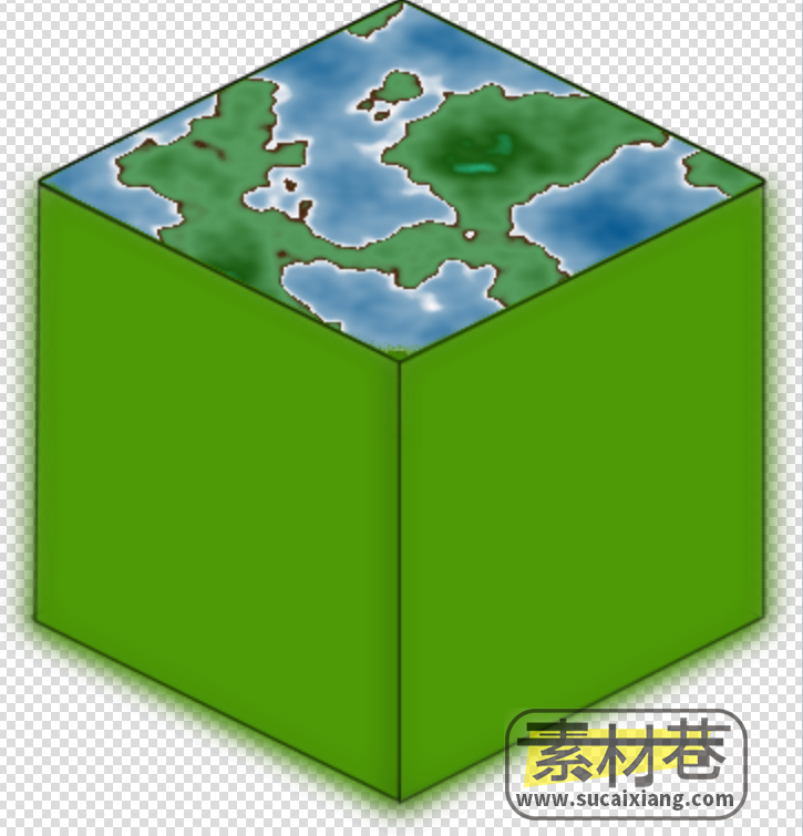 2.5D立方体游戏场景地图块素材