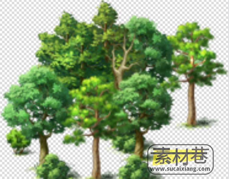 2.5D写实树木游戏素材