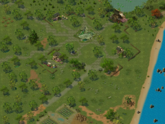 2.5D武侠游戏野外树林房屋地图场景素材